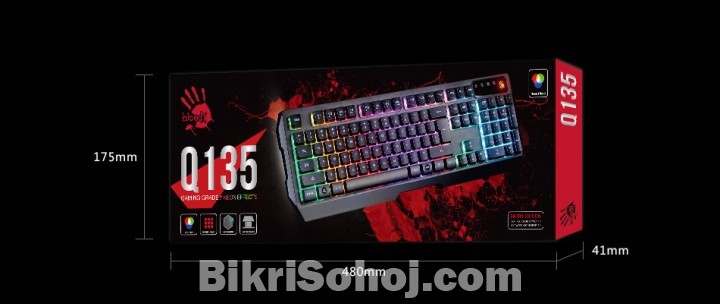 A4Tech Bloody Q135 Illuminate Red Backlit Gaming Keyboard